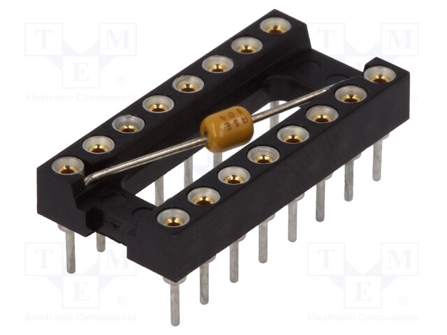 Socket: DIP; PIN: 16; Pitch: 2.54mm; precision; THT; gold-plated