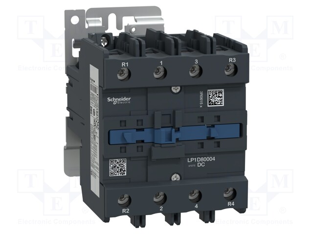 Relay Contactor, TeSys D Series, 4PST-NO, 4P, 125 A at 440 VAC