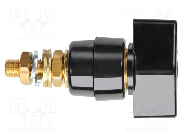 Laboratory clamp; black; 1kVDC; 63A; Contacts: brass; 58mm