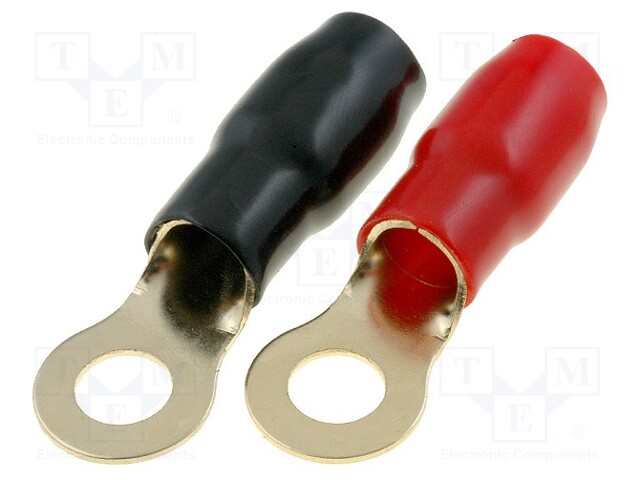 Terminal: ring; M8; 35mm2; gold-plated; insulated; red and black