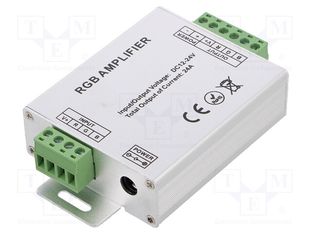 RGB amplifier; RGB lighting control; Channels: 3; 24A; -20÷40°C