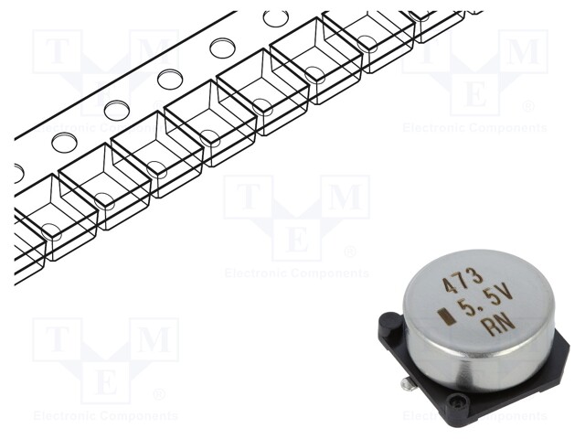 Capacitor: electrolytic; 0.047F; 5.5VDC; ESR: 50Ω; SMD; -20÷+80%