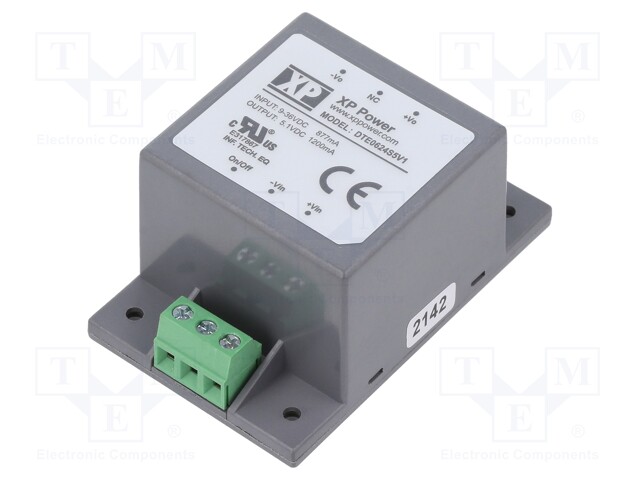 DC/DC Converter, ITE, 1 Output, 6 W, 5.1 V, 1.2 A