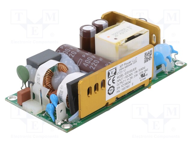 AC/DC Open Frame Power Supply (PSU), ITE & Medical, 1 Output, 80 W, 100W @ 10CFM, 80V AC to 264V AC