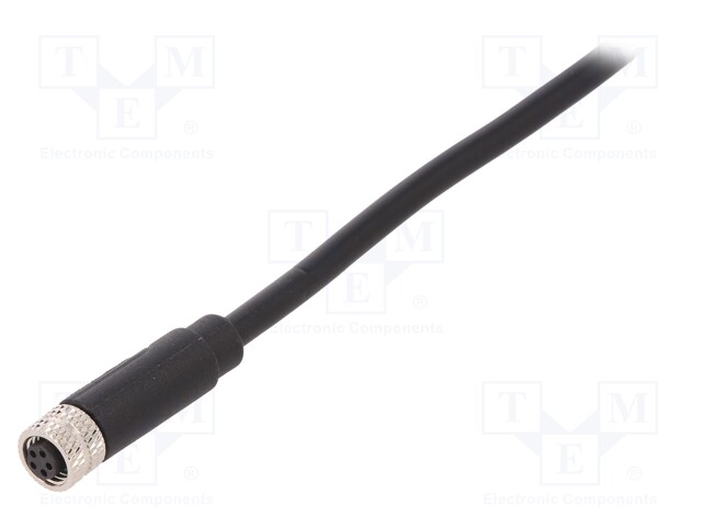 Connector: M8; female; PIN: 5; straight; plug; 1.5A; 30V; IP67; 1m; PVC