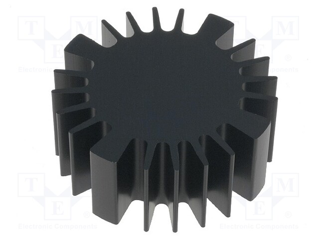 Heatsink; LED; Ø: 60mm; H: 25mm; Colour: black