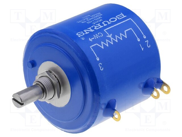 Potentiometer: shaft; multiturn; 2kΩ; 5W; ±3%; 6.35mm; linear; IP40