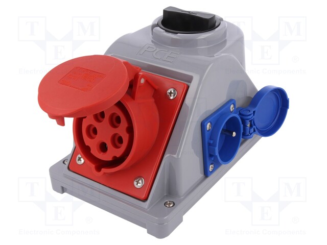 Connector: AC supply 3-phase; socket; female; 16A; 400VAC; IP44
