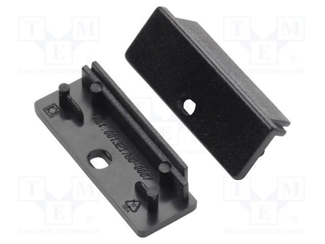 Cap for LED profiles; black; ABS; Pcs: 20; WIDE24