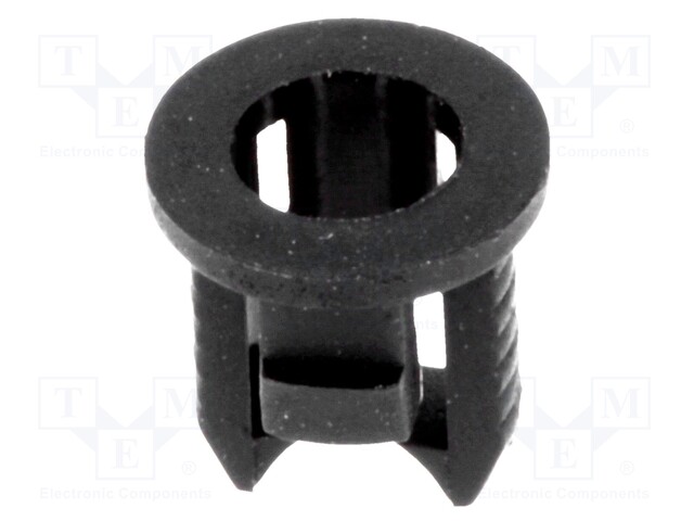 LED holder; 3mm; one-piece; black; UL94V-2; L: 5.6mm; Mat: polyamide