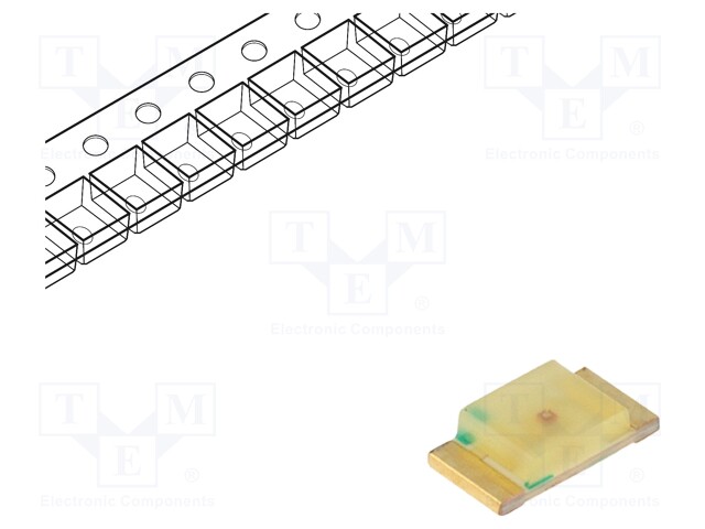 LED; SMD; 1206; yellow; 3.2÷8mcd; 3.2x1.6x0.7mm; 120°; 2.1÷2.5V