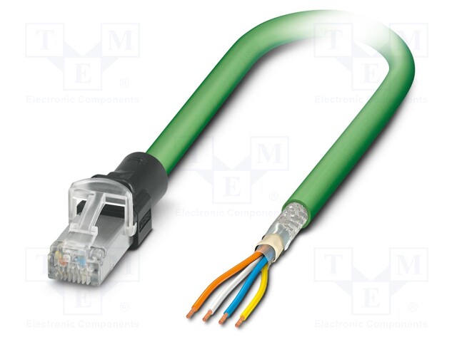 Patch cord; SF/UTP; 5; stranded; Cu,tinned; PUR; green; 0.5m; 22AWG