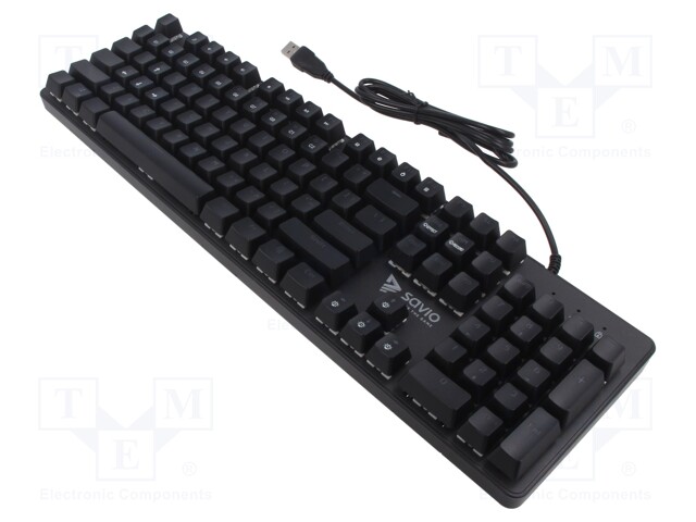 Keyboard; black,blue; USB A; wired,US layout; 1.8m