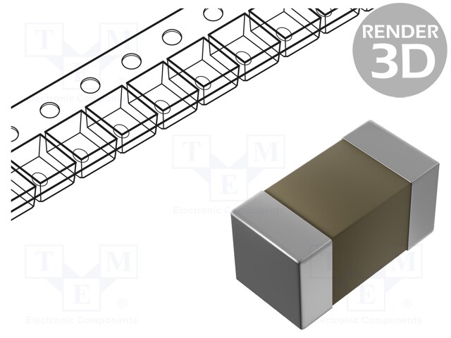 Capacitor: ceramic; MLCC; 1nF; 25V; C0G (NP0); ±1%; SMD; 0603