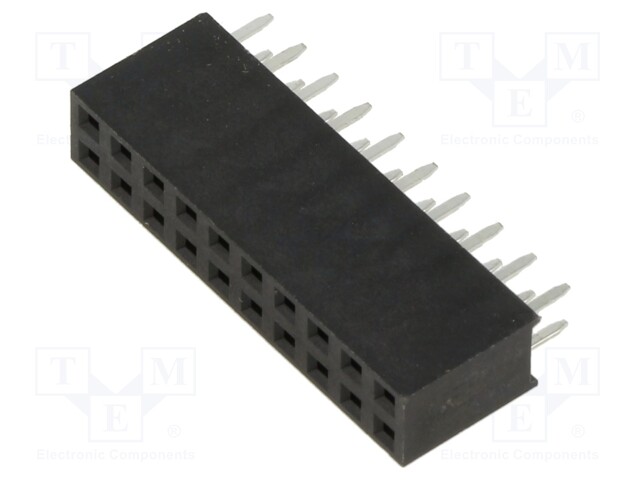 Socket; pin strips; female; 2.54mm; PIN: 20; THT; on PCBs; straight