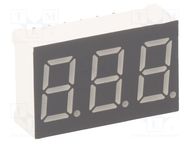 Display: LED; 7-segment; 9.2mm; 0.36"; No.char: 3; red; 36÷72mcd