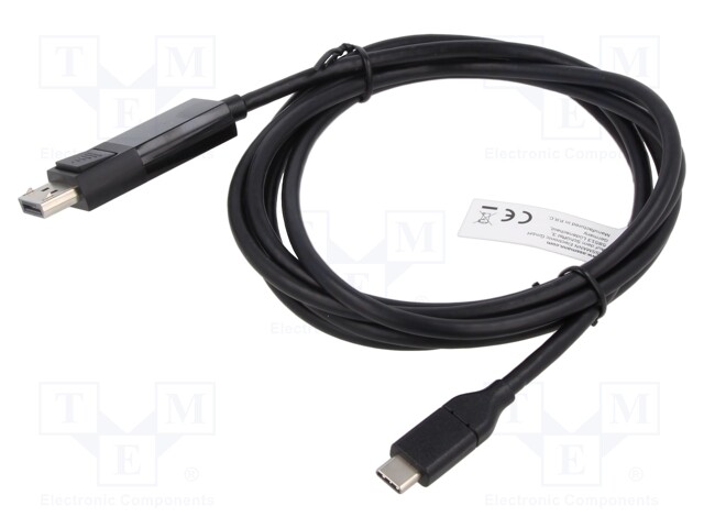 Adapter; DisplayPort 1.4,bidirectional; 2m; black