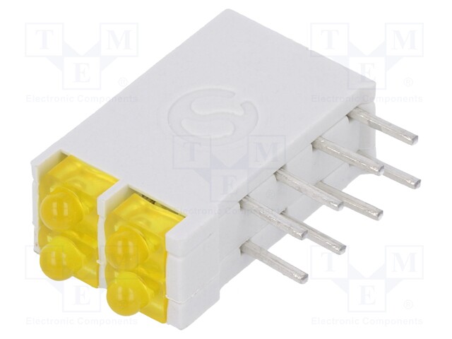 LED; in housing; yellow; 1.8mm; No.of diodes: 4; 10mA; 38°; 2.1V