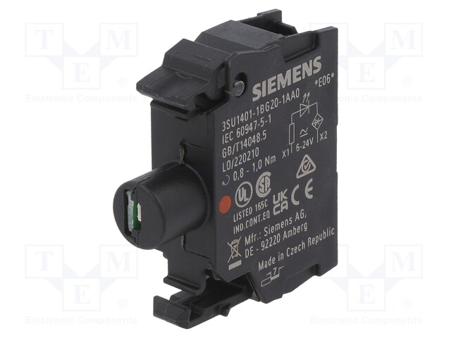 Illuminating unit; 22mm; 3SU1.5; -25÷70°C; Illumin: LED; front