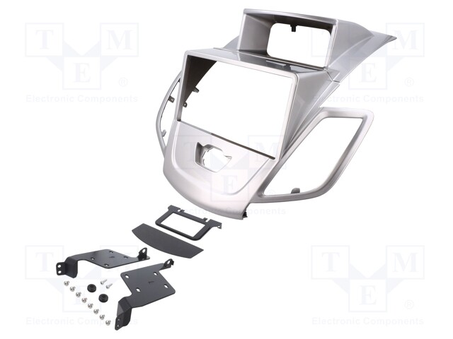 Radio mounting frame; Ford; 2 DIN; silver