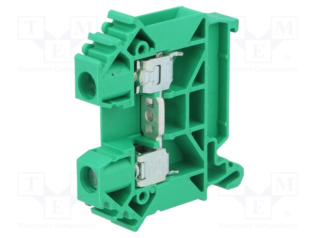 Splice terminal: rail; 0.5÷10mm2; ways: 1; terminals: 2; green; TS35