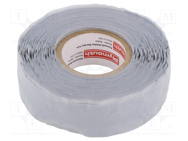 Tape: self-amalgamating; grey; 25mm; L: 9m; D: 500um; max.180°C; 300%