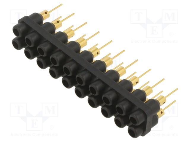 Socket strip; Connector: 2mm banana; black; 60VDC; 10A; 30VAC; 12mm
