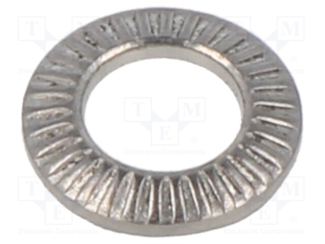 Washer; internally serrated; M4; D=8mm; h=1.2mm; BN 21206