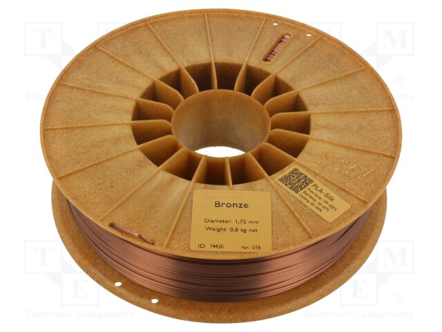 Filament: PLA SILK; 1.75mm; bronze; 195÷225°C; 800g