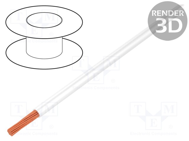 Wire; Silivolt®-2V; stranded; Cu; 1x0,75mm2; silicone; white; 1.5kV