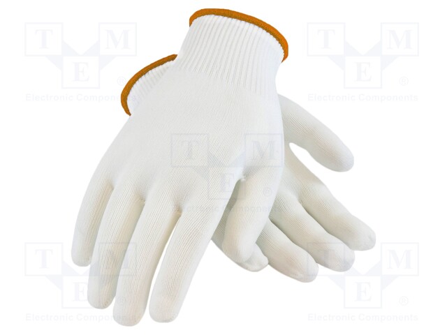 Protective gloves; ESD; M; Features: dissipative; polyamide; white