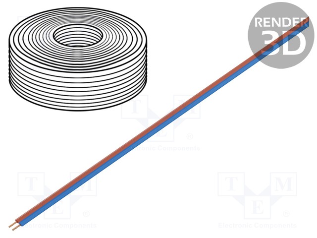 Wire; LiYz; 2x0.14mm2; 250V; Package: 5m; Cu; stranded; red,blue