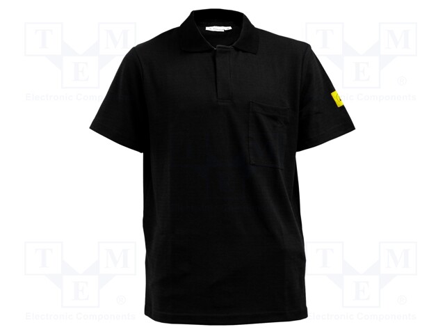 Polo shirt; ESD; S; EN 61340-5-1; black