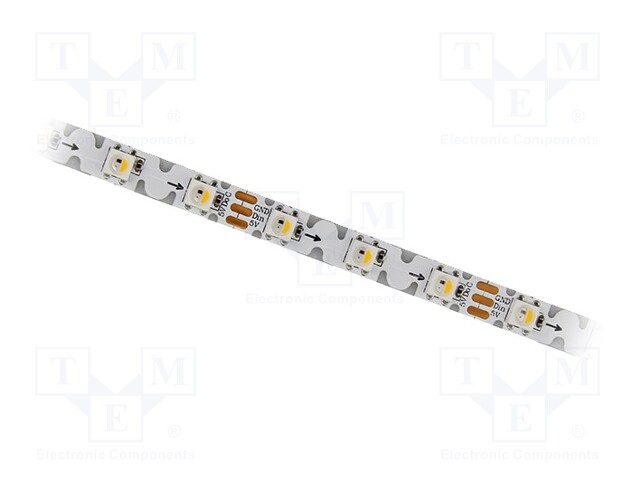 Programmable LED tape; RGBW; 5050; 5V; LED/m: 60; 8mm; white PCB