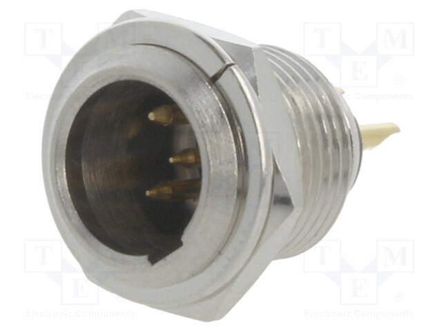 Socket; XLR mini; male; PIN: 4; soldering; Ø11mm