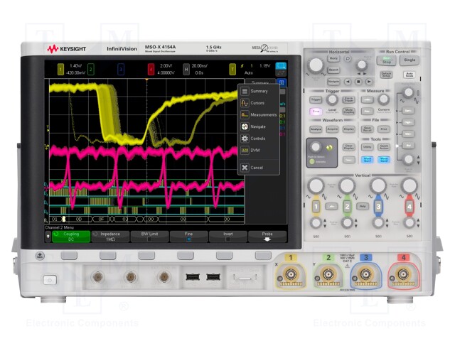 Oscilloscope: mixed signal; Band: 700MHz; Channels: 4; 4Mpts; 5Gsps