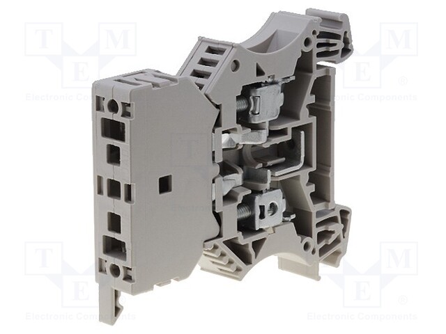 Splice terminal: rail; 6mm2; ways: 1; terminals: 2; beige; wemid