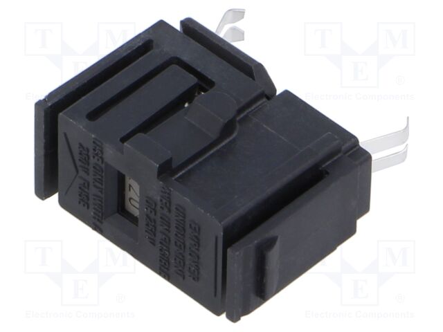 Fuse holder; cylindrical fuses; 5x20mm; snap-fastener; black