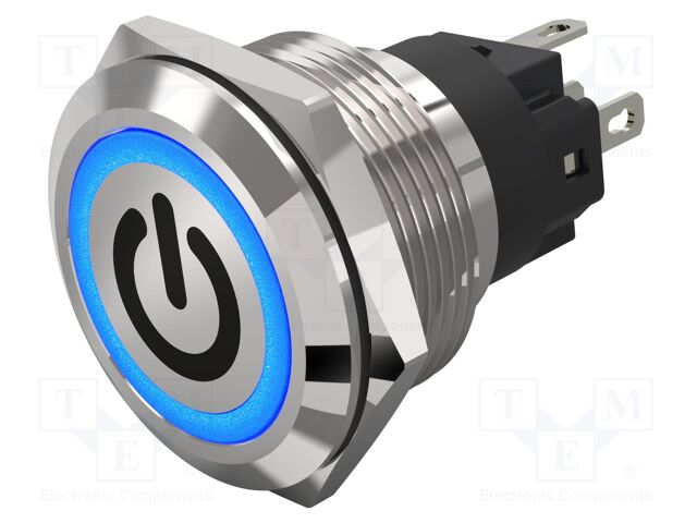 Vandal Resistant Switch, Engraved, Standby, 82 Series, 22 mm, SPDT, Maintained, Round Flush