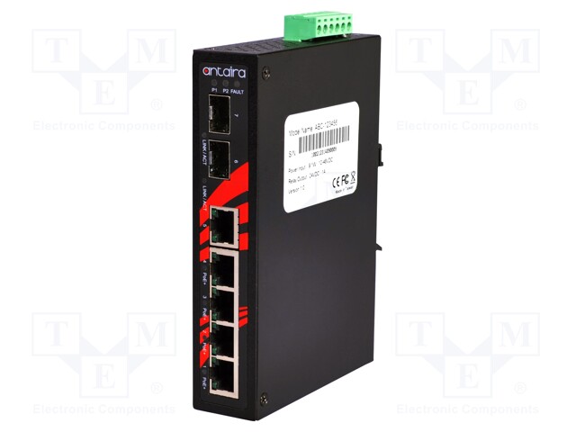 Industrial module: switch PoE Ethernet; unmanaged; 48÷55VDC