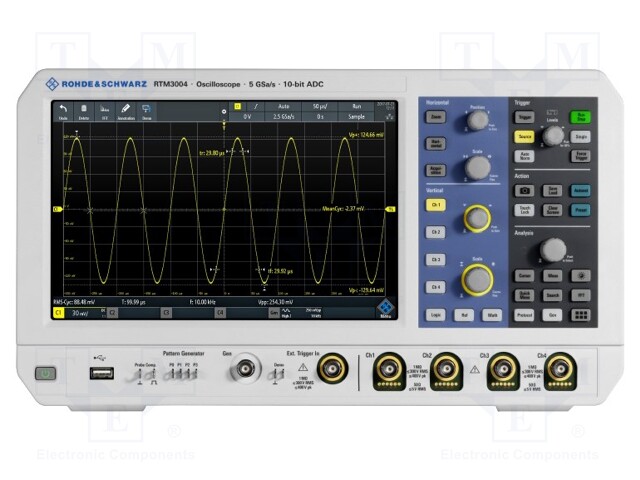 Oscilloscope: mixed signal; Channels: 4; 80Mpts; Vert.resol: 10bit