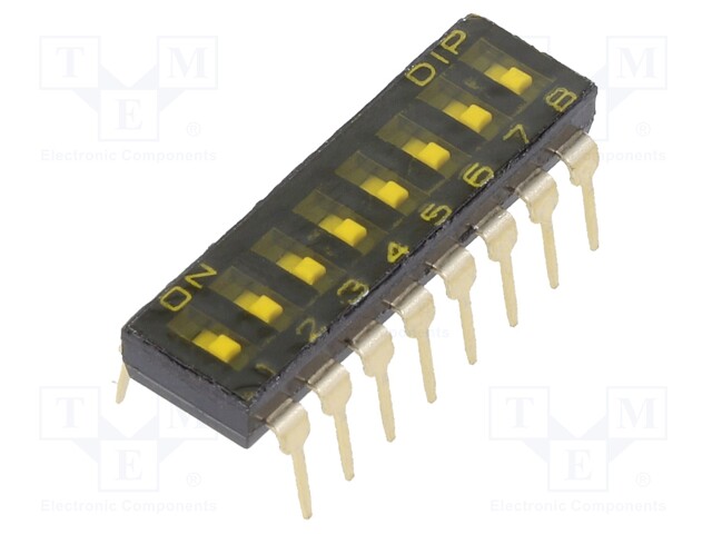 Switch: DIP-SWITCH; OFF-ON; 0.025A/24VDC; Pos: 2; -40÷85°C; 9.8N