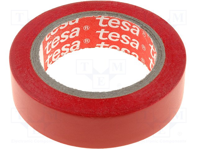 Electrically insulated tape; PVC; 15mm; L: 10m; red
