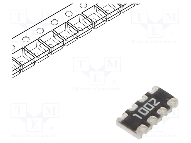 Fixed Network Resistor, 10 kohm, TC164 Series, 4 Elements, Isolated, 1206 [3216 Metric], 8 Pins