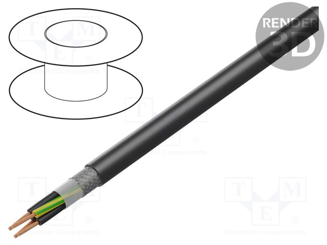 Wire; BiT 1000 CH; 4G1,5mm2; tinned copper braid; LSZH; black