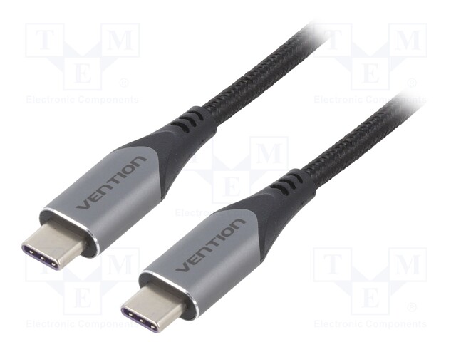 Cable; USB 2.0; USB C plug,both sides; 1.5m; black; 480Mbps; 100W