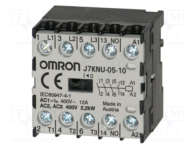 Contactor: 3-pole; NO x3; Auxiliary contacts: NO; 60VDC; 5A; J7KNU