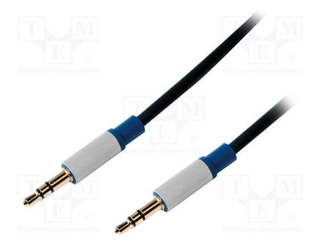 Cable; Jack 3.5mm plug,both sides; 1.5m; black