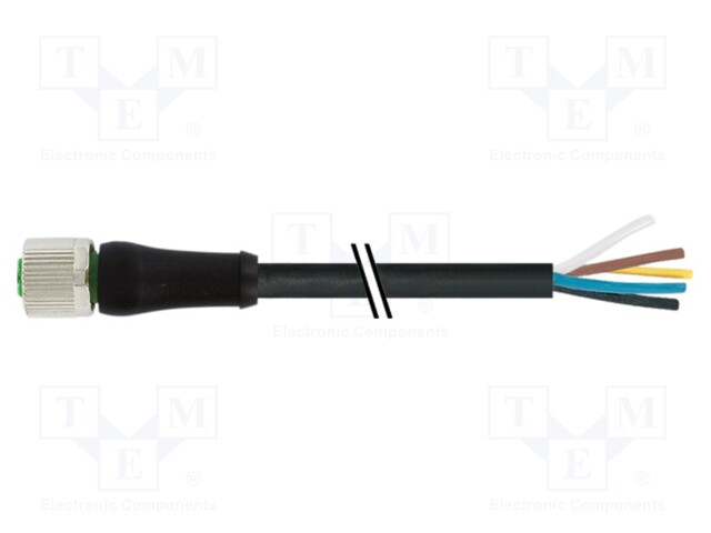 Connection lead; female; IP67; 63VAC; 63VDC; 12A; 10m; PIN: 5; plug