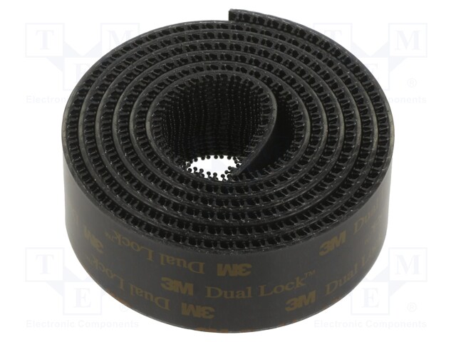Tape: hook and loop; W: 25mm; L: 1m; Thk: 5700um; acrylic; black